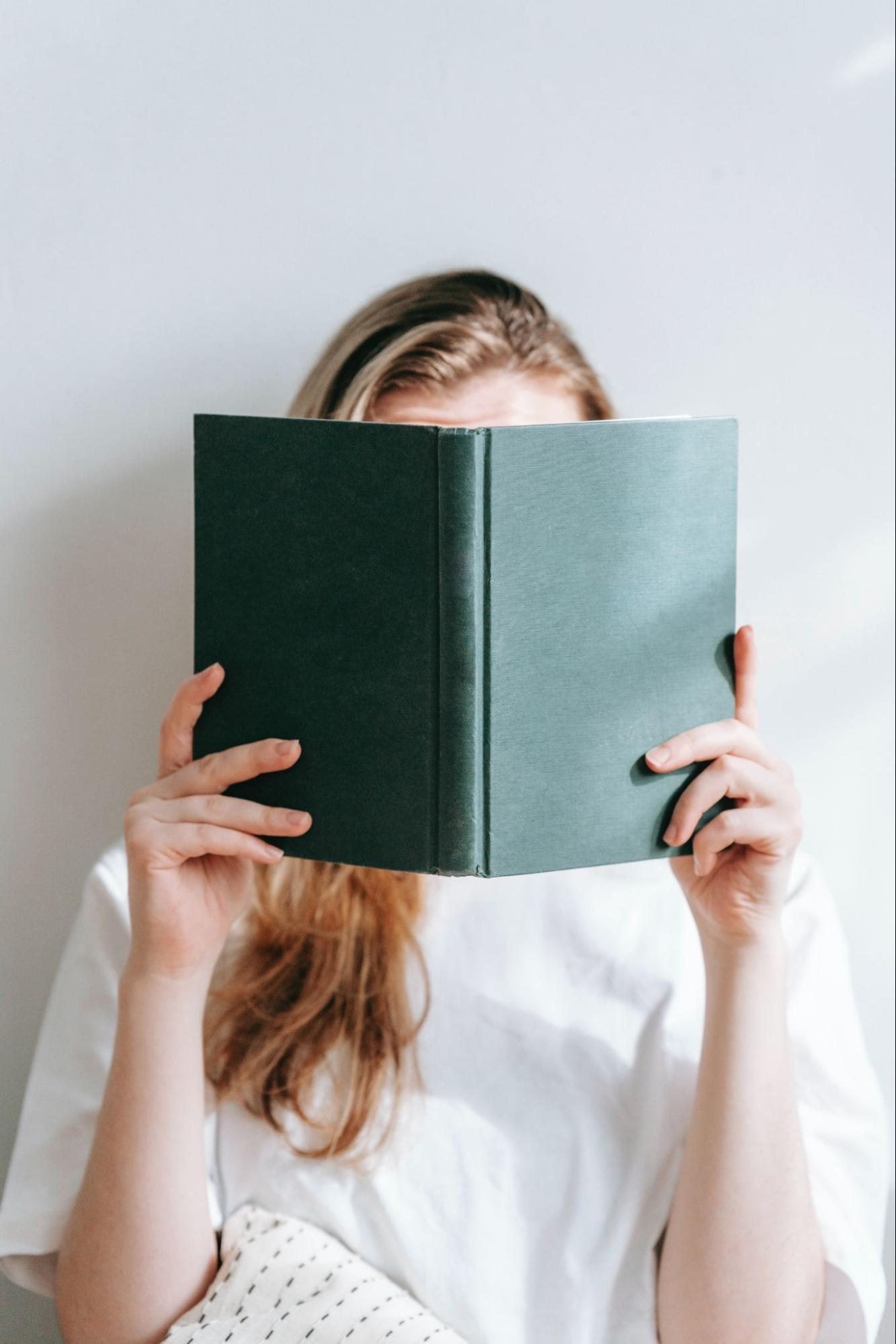 Woman reading book