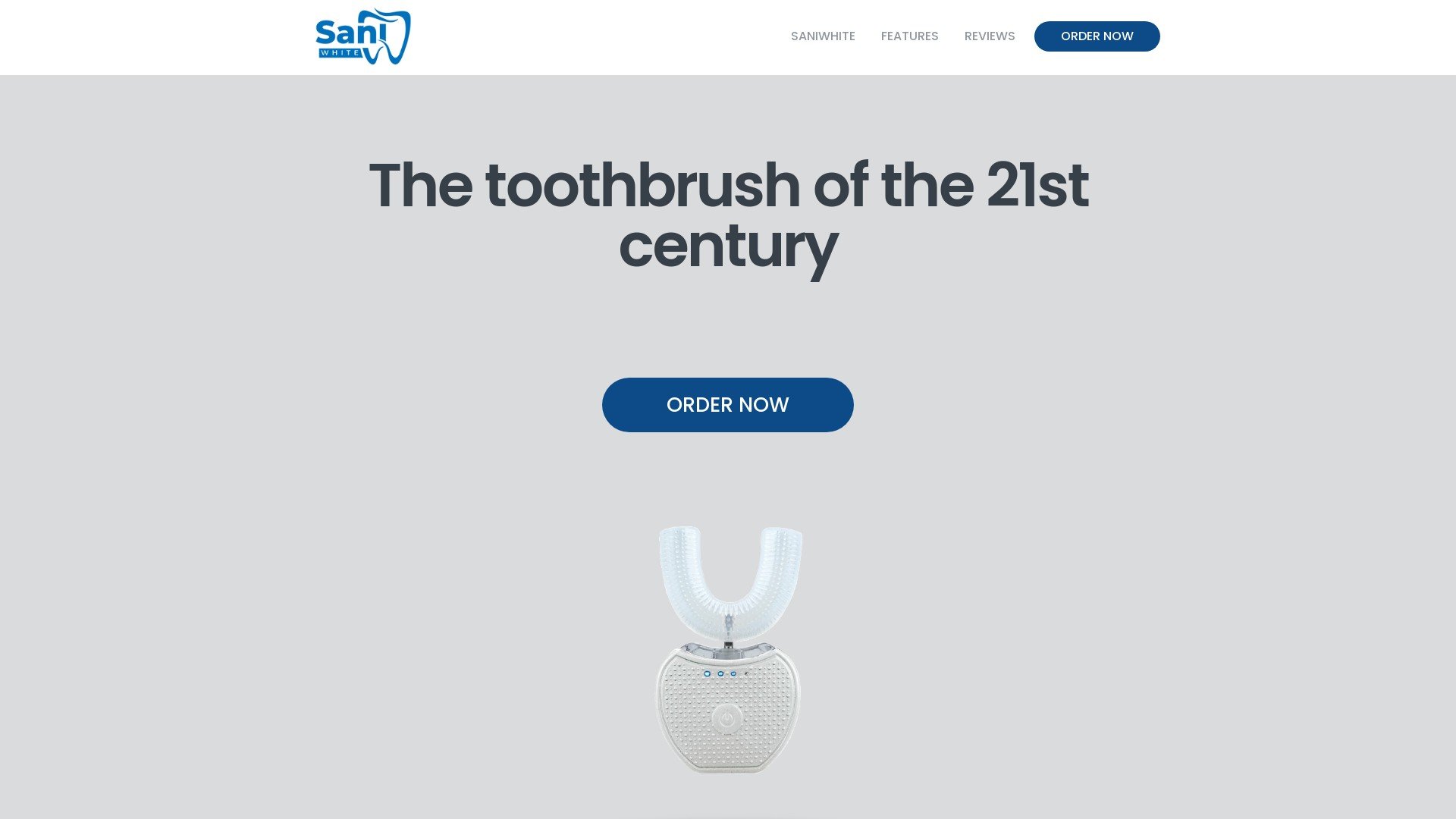 SaniWHITE or Sani WHITE a company that sells Automatic mouthpiece toothbrushes