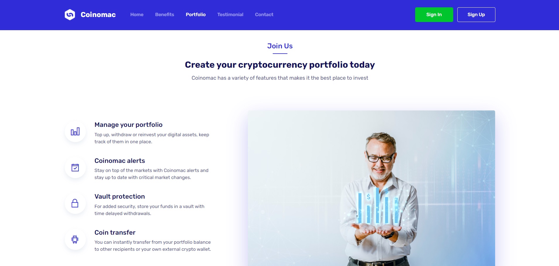 Coinomac Crypto Investment Website