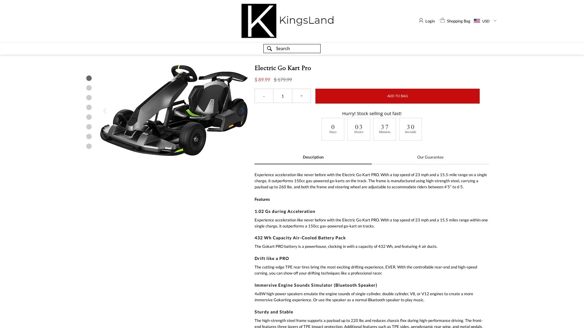Kingsland Go Kart Scam located at thekingsland.co