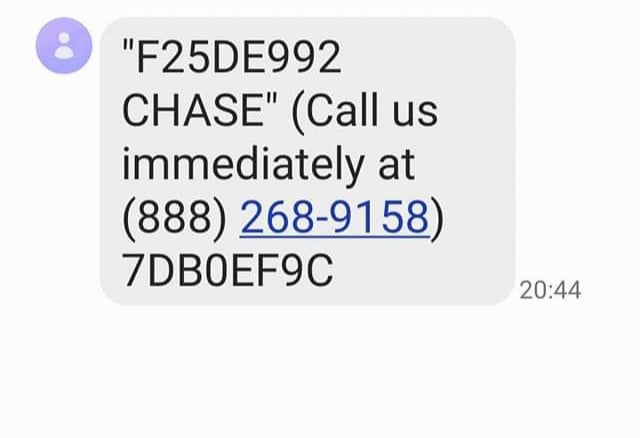 Chase Text Message Scam
