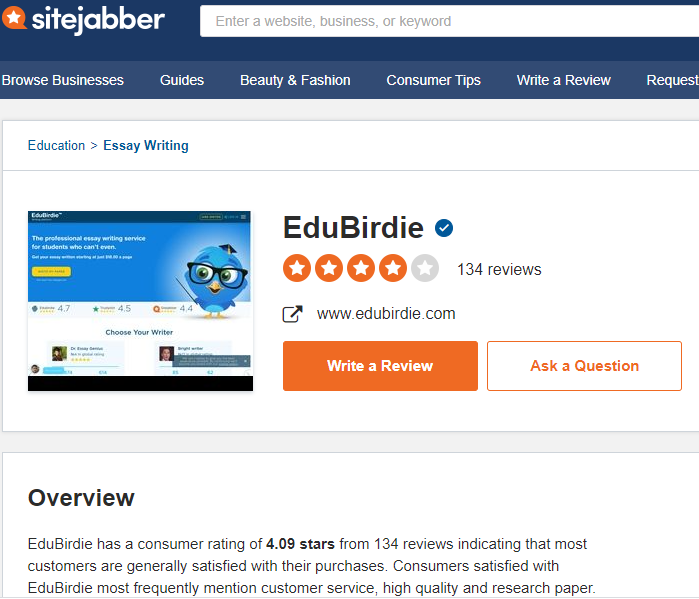 EduBirdie Sitejabber