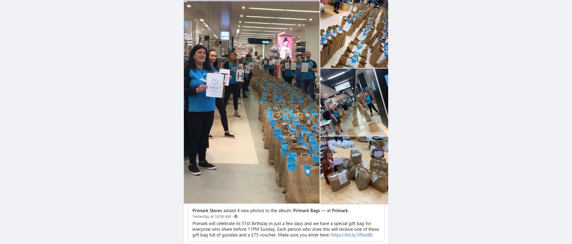 Primark 51st Birthday Scam