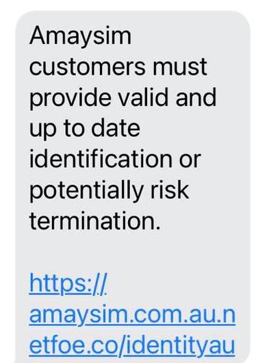 Amaysim SMS Scam