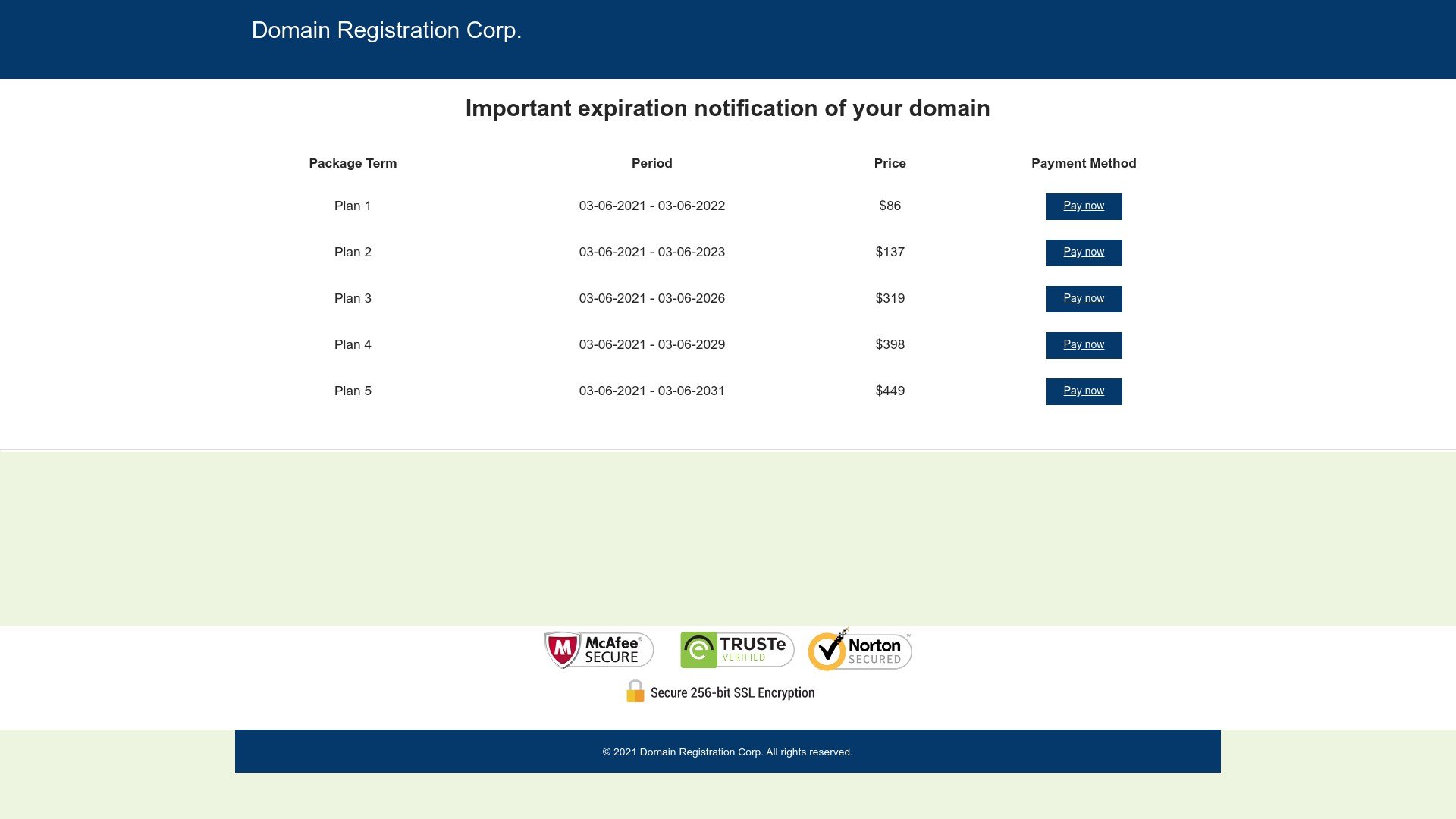 registerdomains.ga Scam - Domain Registration Corp