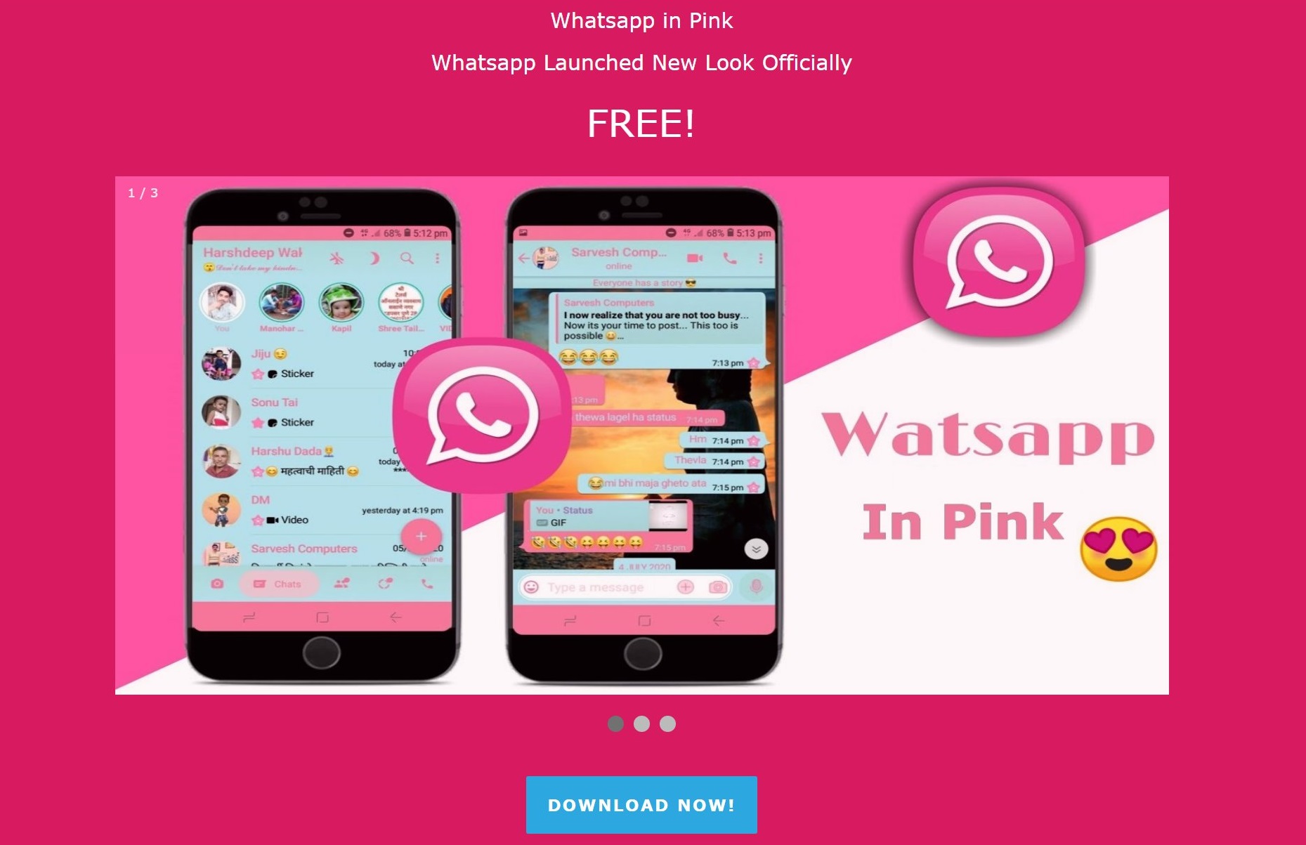 Whatsapp Pink Scam - Fake App