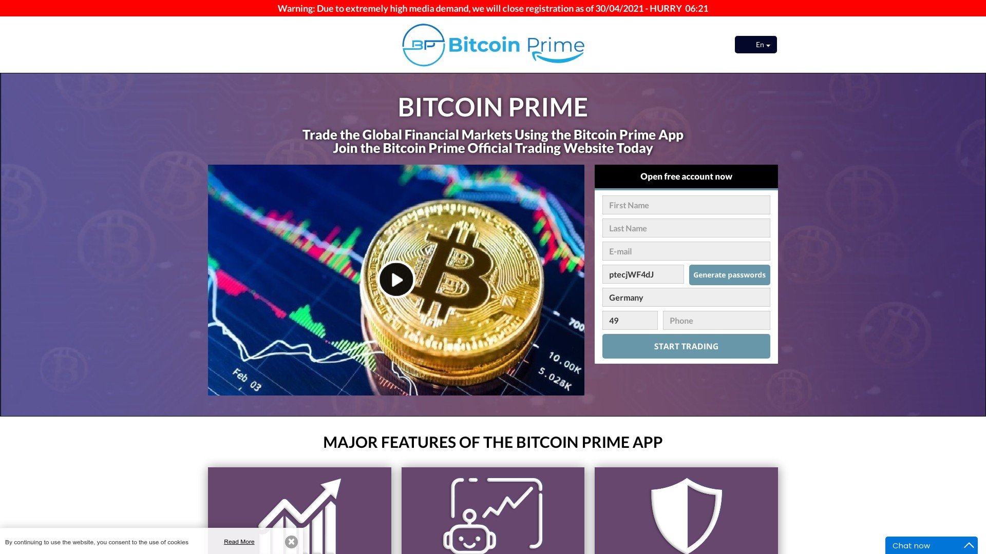 Bitcoin Prime Scam app