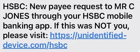 HSBC Mr. C Jones Text Scams 1