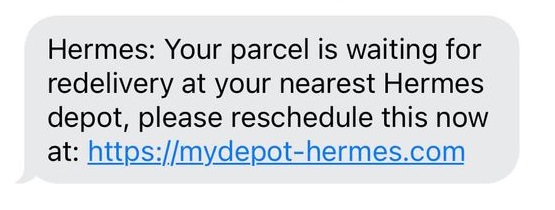Mydepot-Hermes Scam Text - mydepot-hermes.com