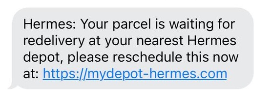 Myhermes Scam Text - mydepot-hermes.com