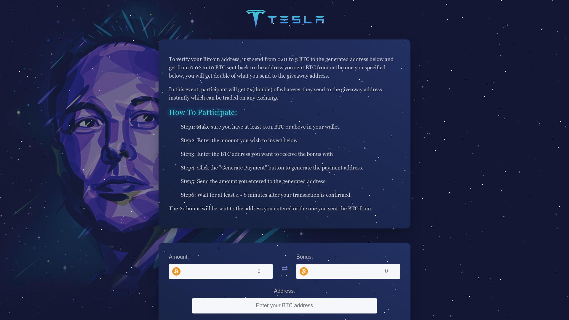 Dropmusk.ug Fake Elon Musk  BTC and ETH Giveaway Scam