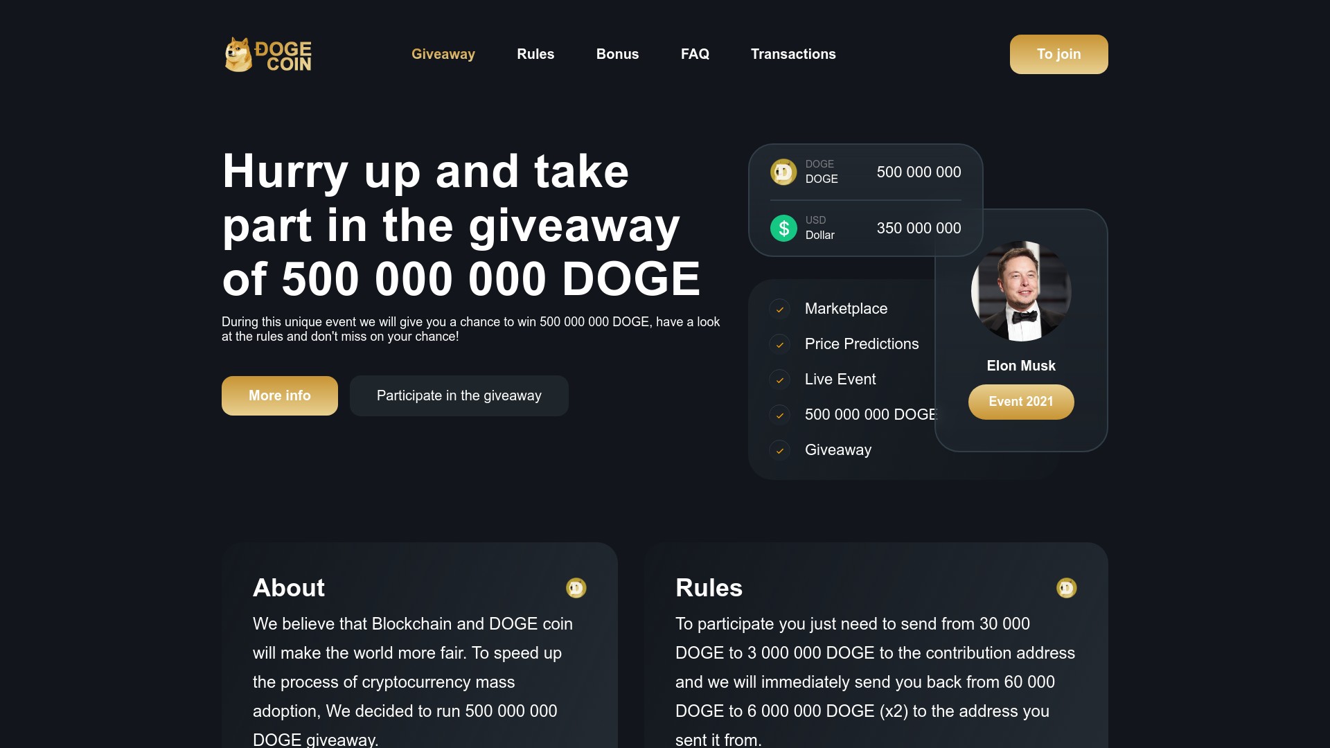 Doge Event Info located at doge-event.info
