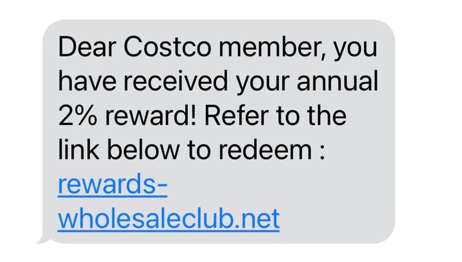 The Costco Text Scam Message 1