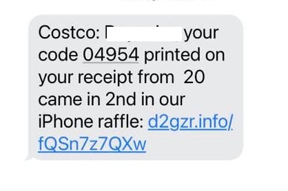 The Costco Text Scam Message 3