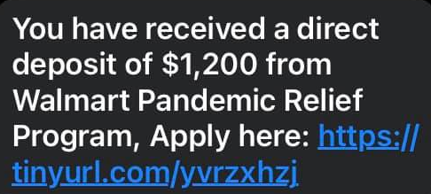 Walmart Pandemic Relief Scam 2