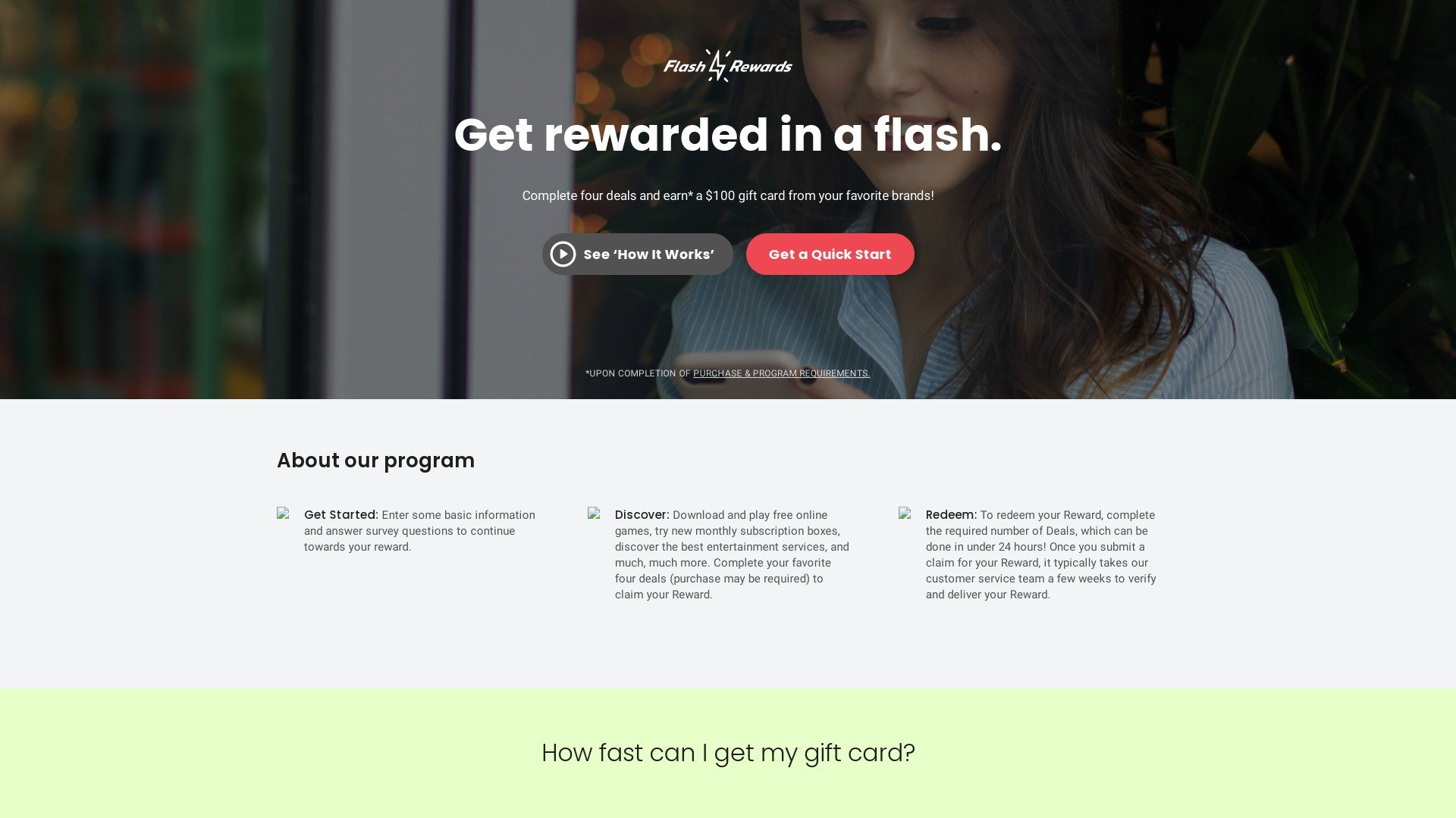Flash Rewards' Website