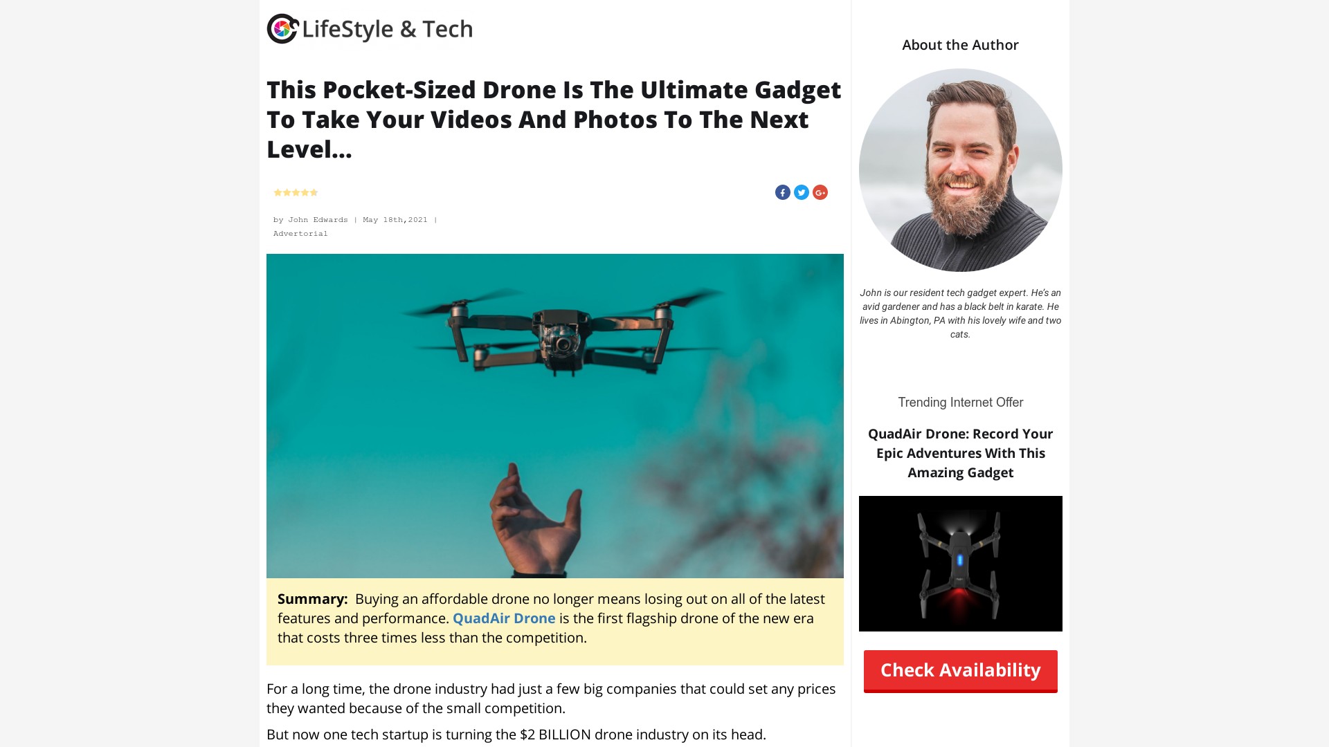 Quadair online drone scam
