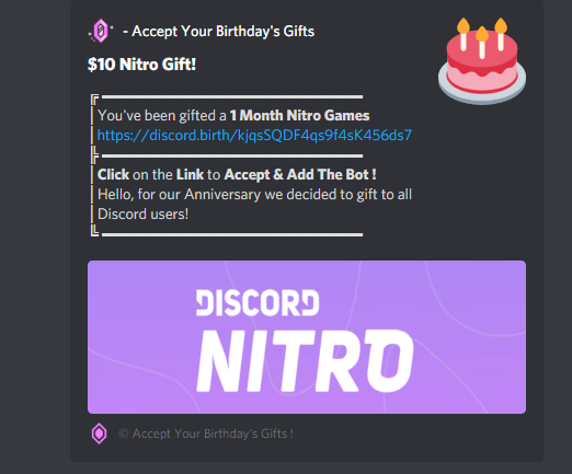 Discord Nitro Scam - Discord. birth