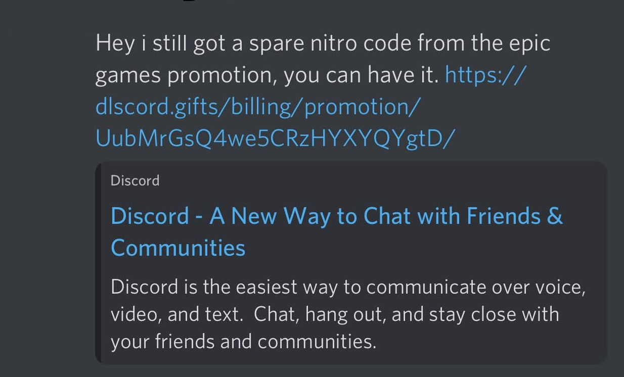 Discord Nitro Scam - Dlscord .gift