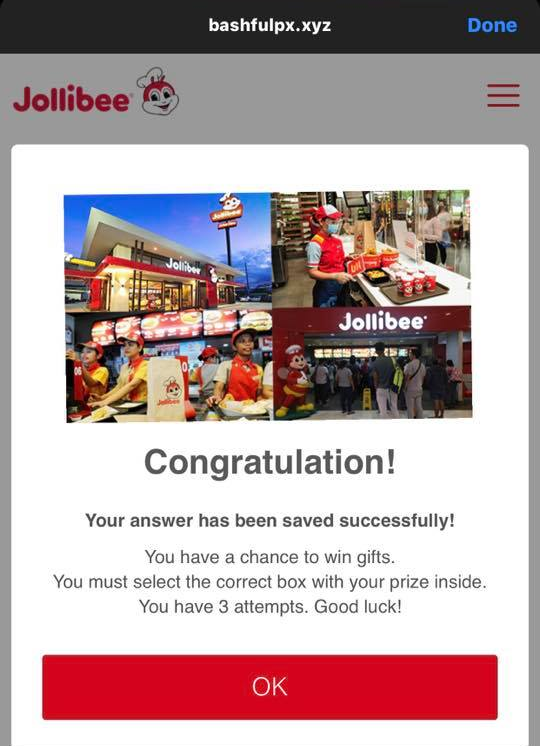 The Jollibee 40th Anniversary Scam - Win Gifts