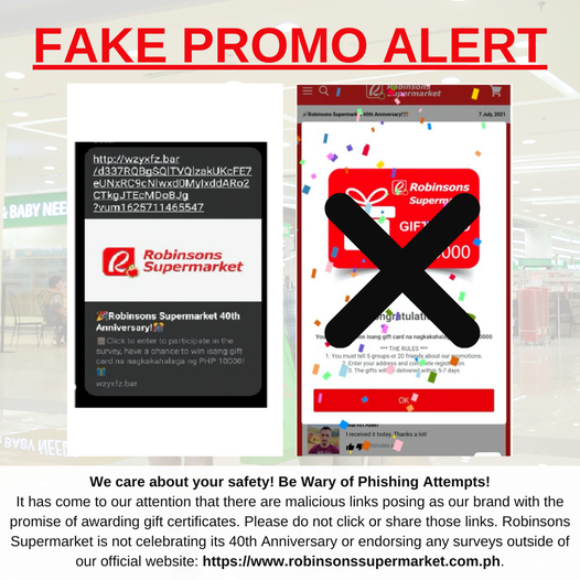 "Robinsons Supermarket 40Th Anniversary Scam