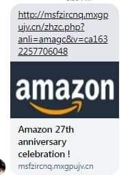 Amazon 27th Anniversary Scam Celebration