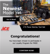 Ace Winner Email Scam Box Stanley Tool 