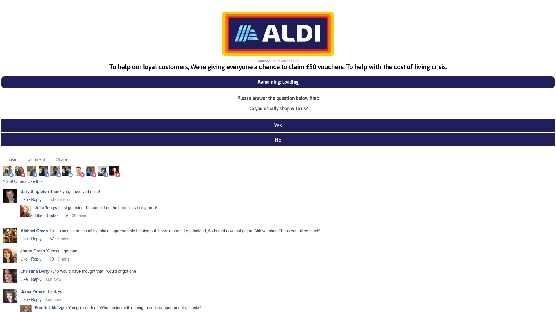 Aldi £50 Voucher Scam Website - aldi.co.uk.50uk .club