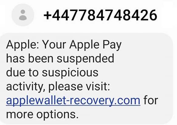 Apple Pay Scam Text