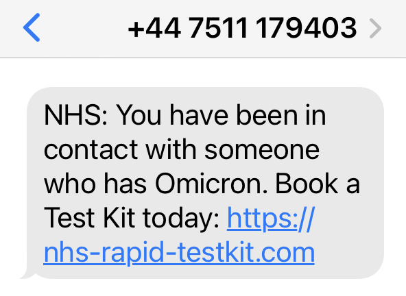 NHS Rapid Test Kit Scam at nhs-rapid-testkit .com