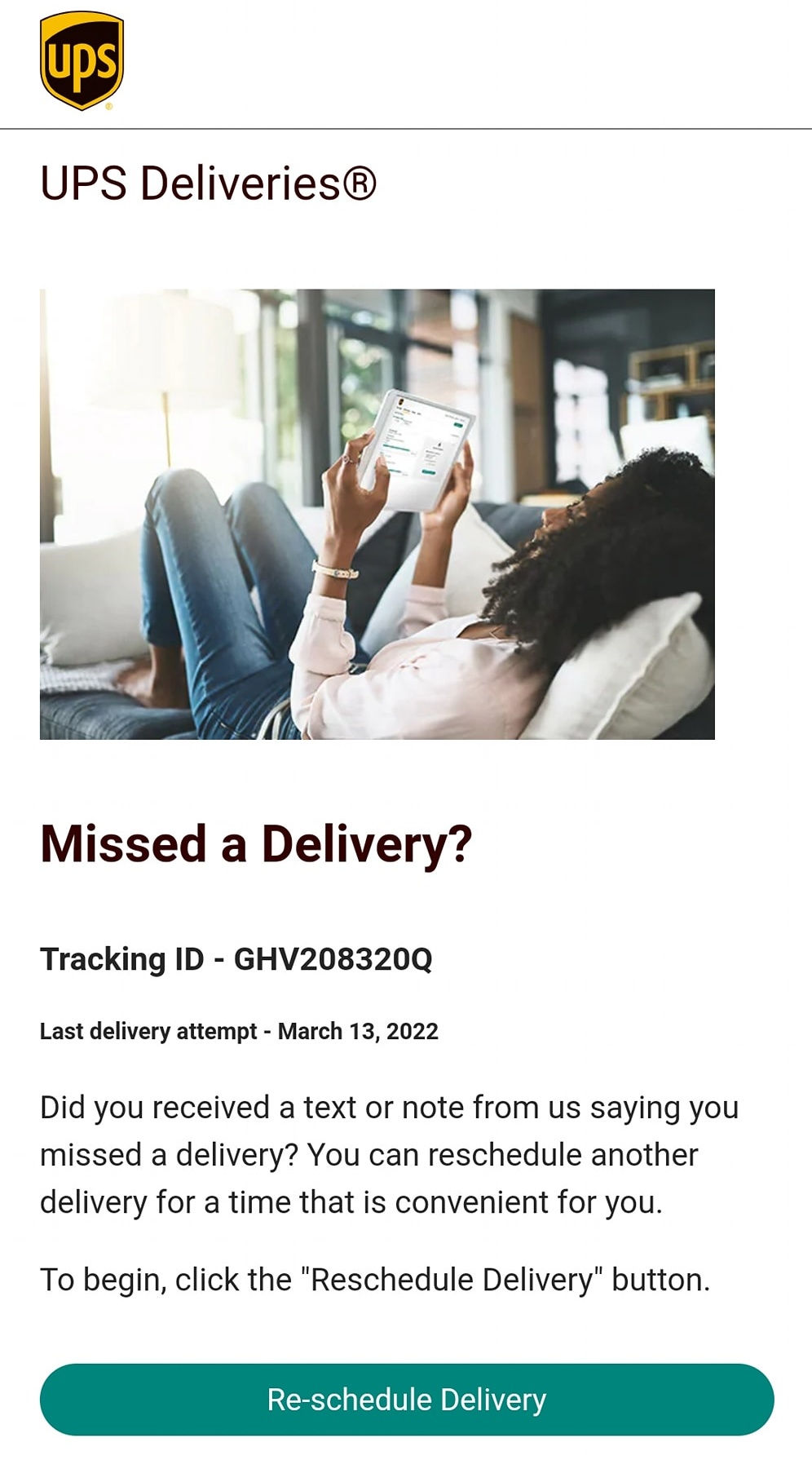 USPS Redelivery Email Scam