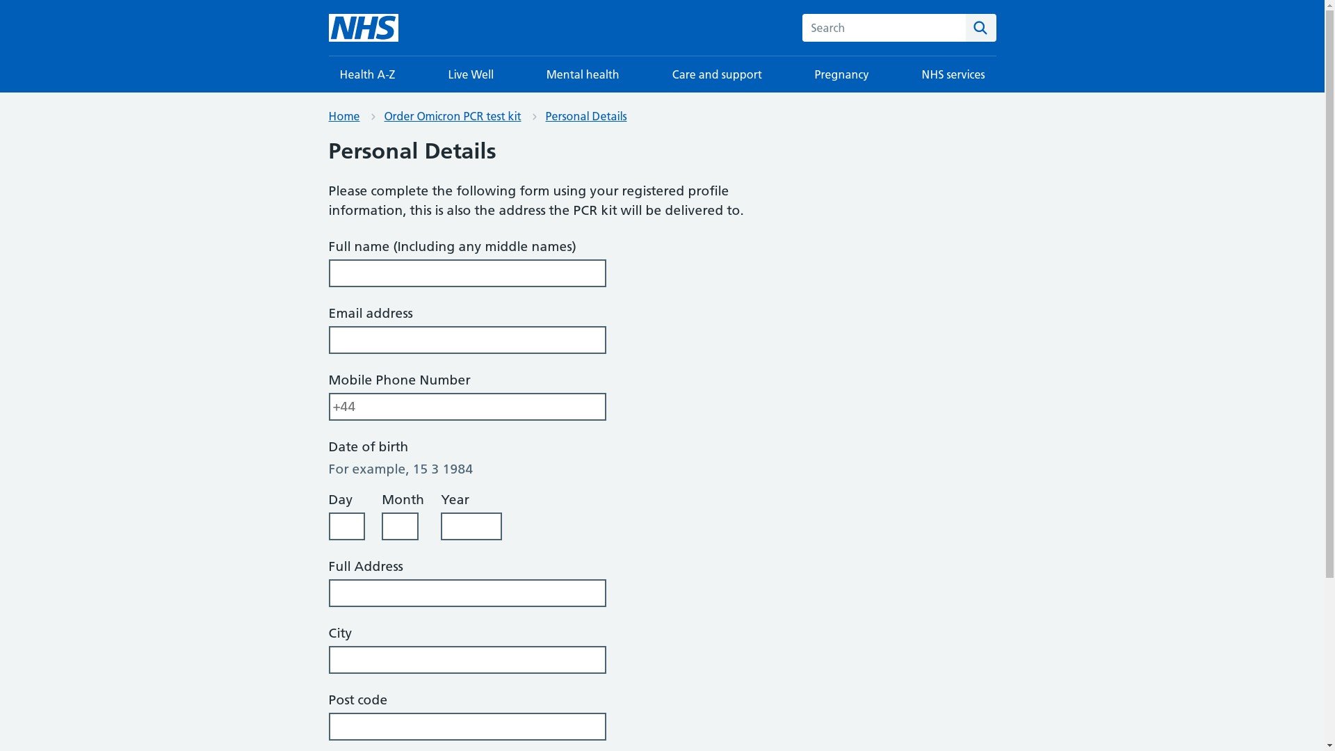 NHS Phishing website