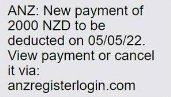 BNZ Text Scam Message