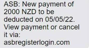 BNZ Text Scam Message