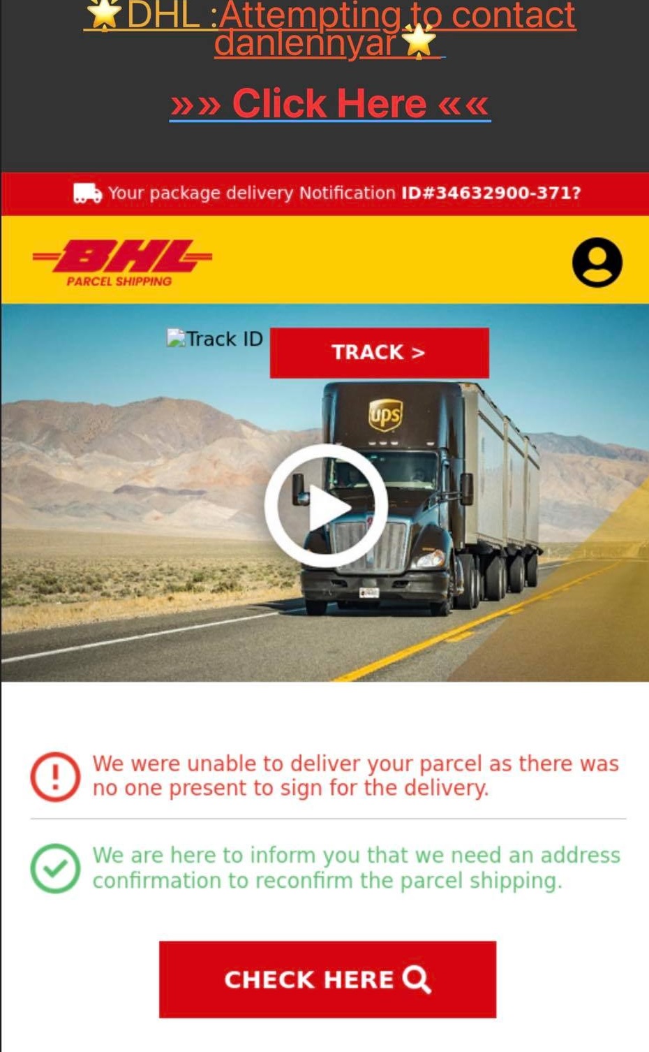 DHL and USP Tracking Email Message Scam