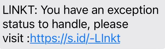 Linkt Scam Text Message