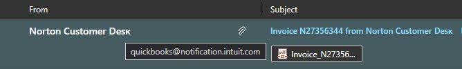 Quickbooks@Notification Scam Email Invoice