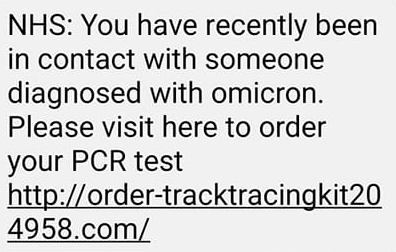 NHSalert Scam Text