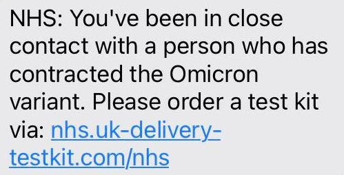 NHSalert Scam Text