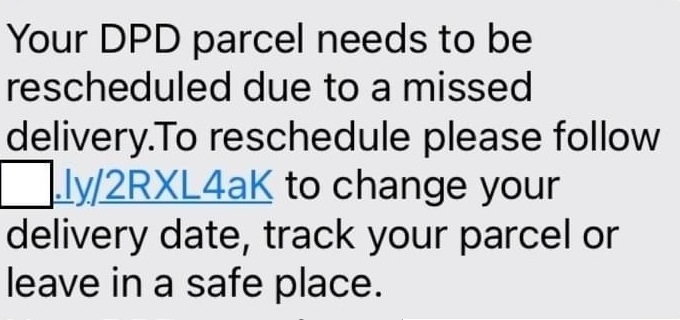 DPD Reschedule Delivery Scam Text