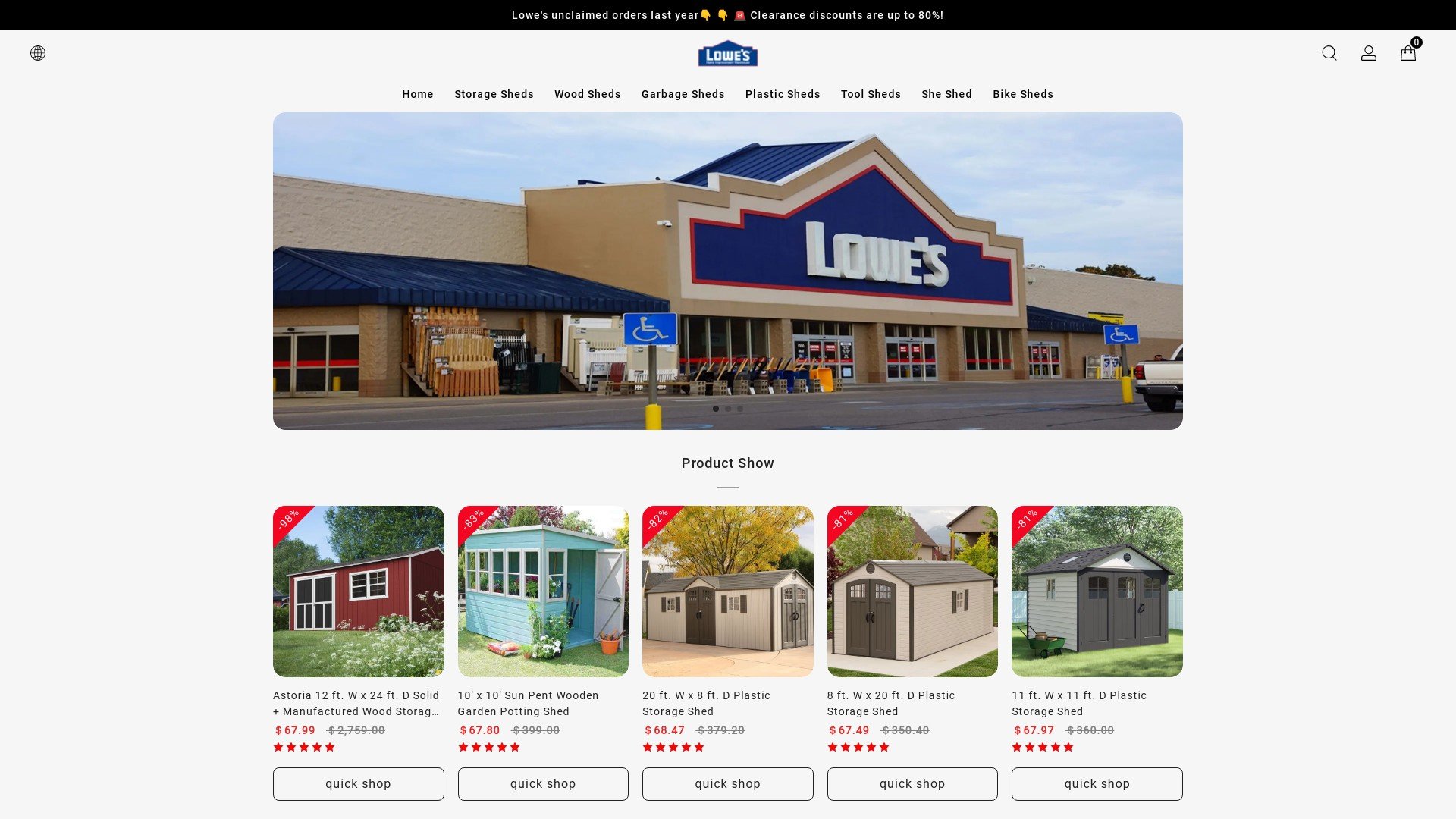 Lowes Clearance Sheds at lowesaleonline.com