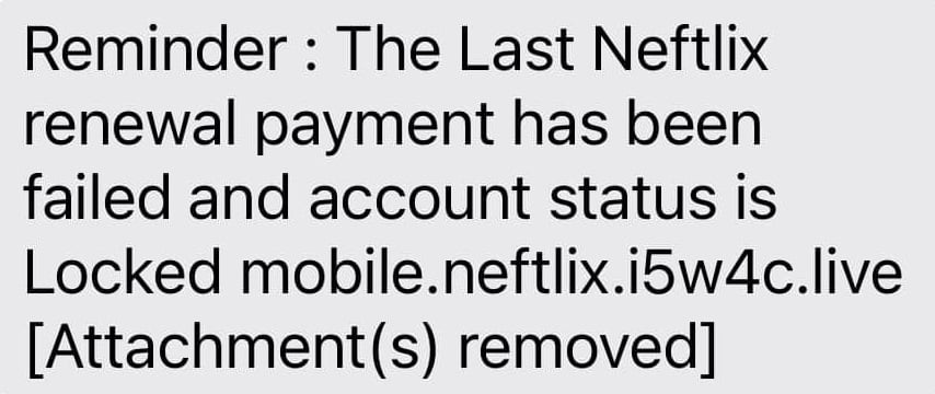 Netflix Failed Payment Text Scam