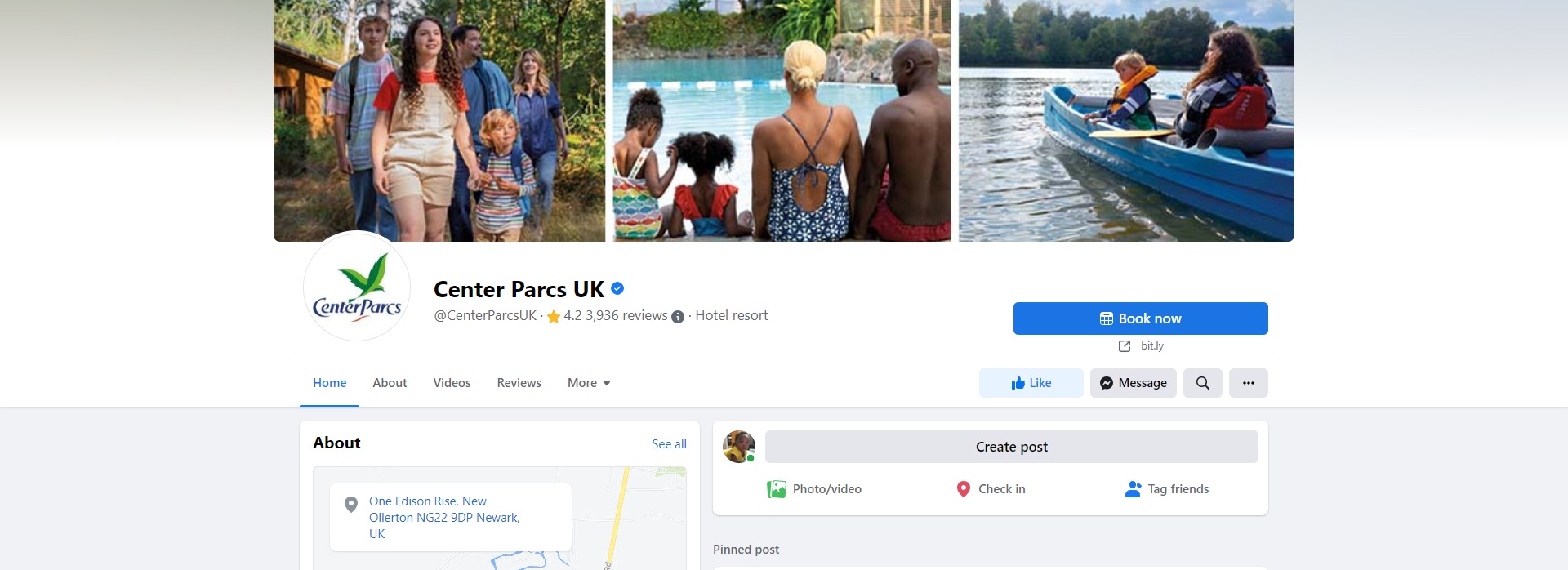 Centre Parcs Facebook Page