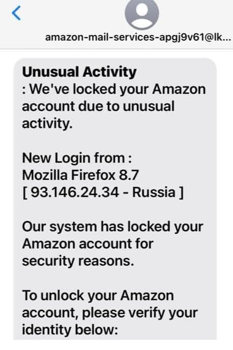 Amazon Account Suspended Scam Text 