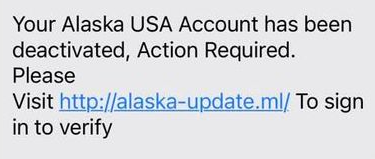 Alaska USA Scam Text