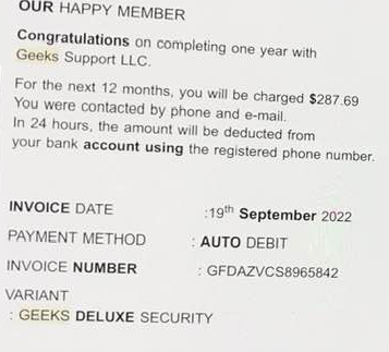 Geek Squad Scam Email