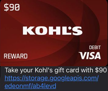 Kohls Gift Card Scam Text