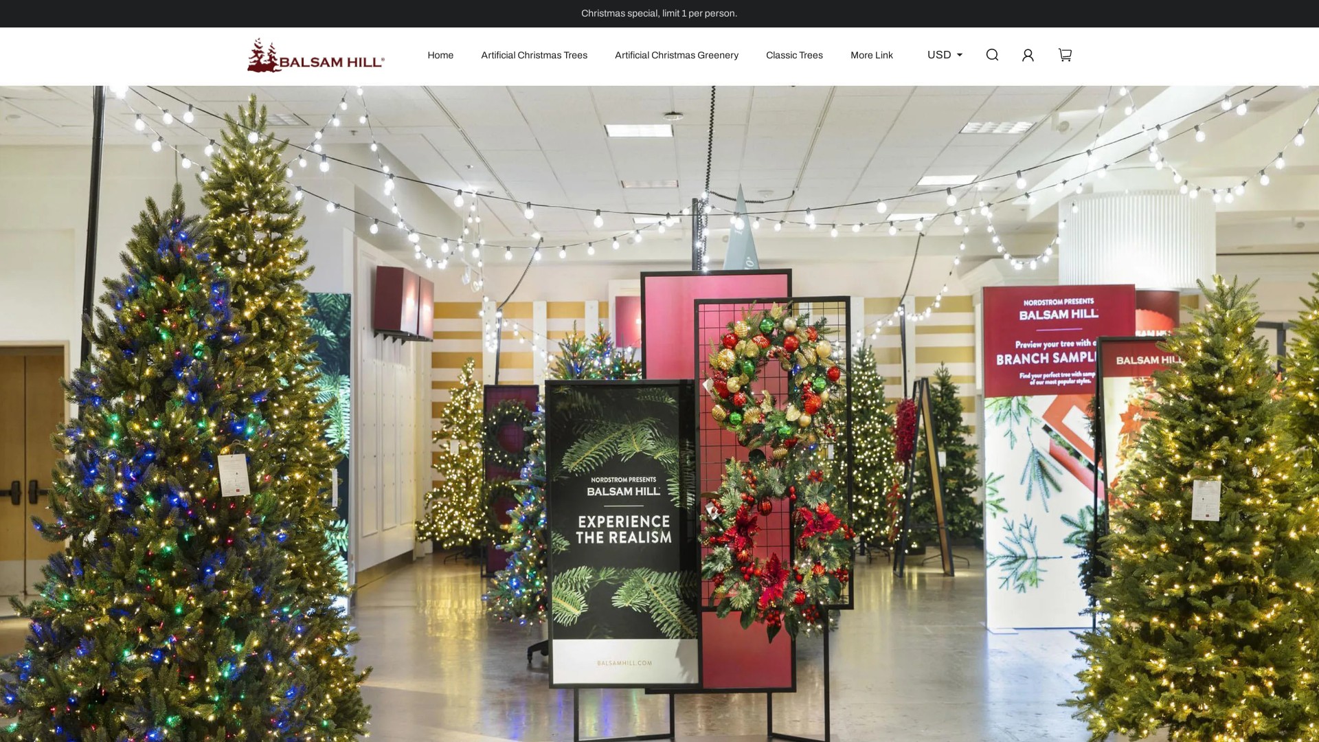 Balsam Hill Christmas Trees Scam Store at bhspecial.com 