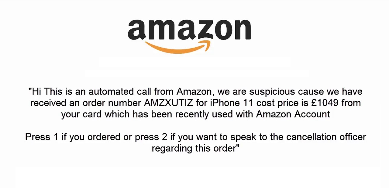 Amazon Scam Calls Order Cancellation