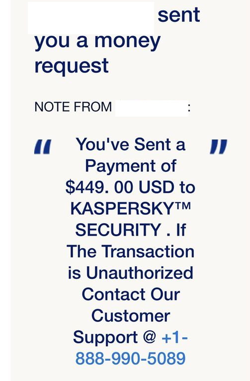 PayPal LLC Scam Email Message